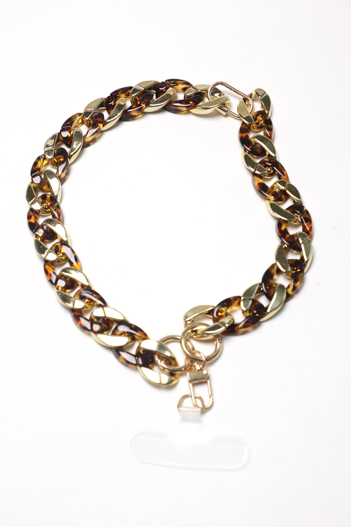 Phone Strap- Brown/Gold