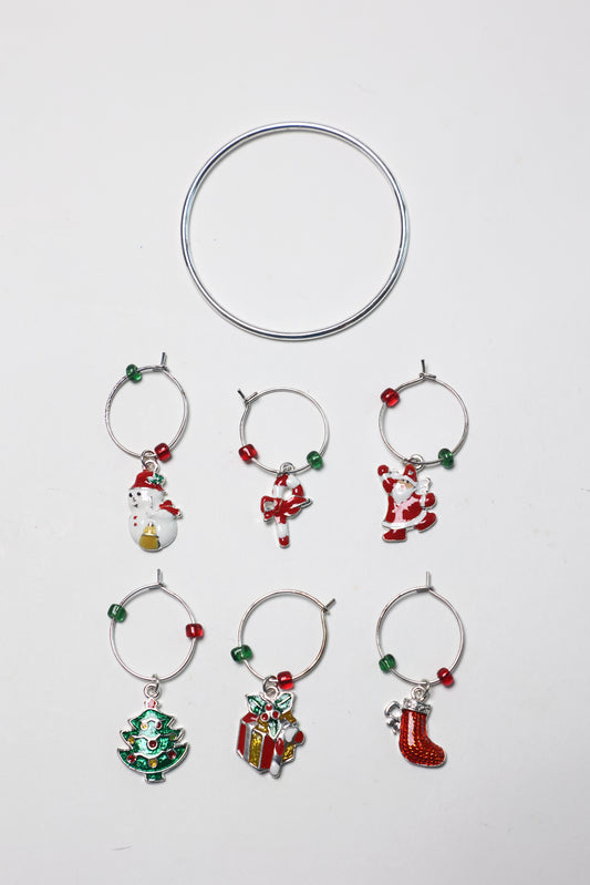 Wine Charms- Santa Snow