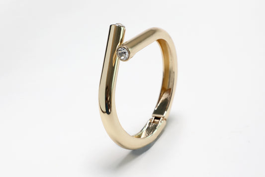 Gold 2 Stone Bangle